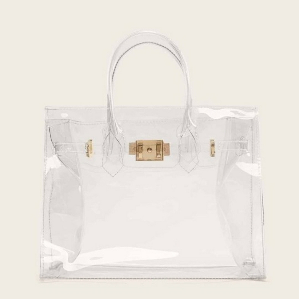 CLEAR TOP HANDLE SATCHEL HANDBAGZ - Picture 4 of 5